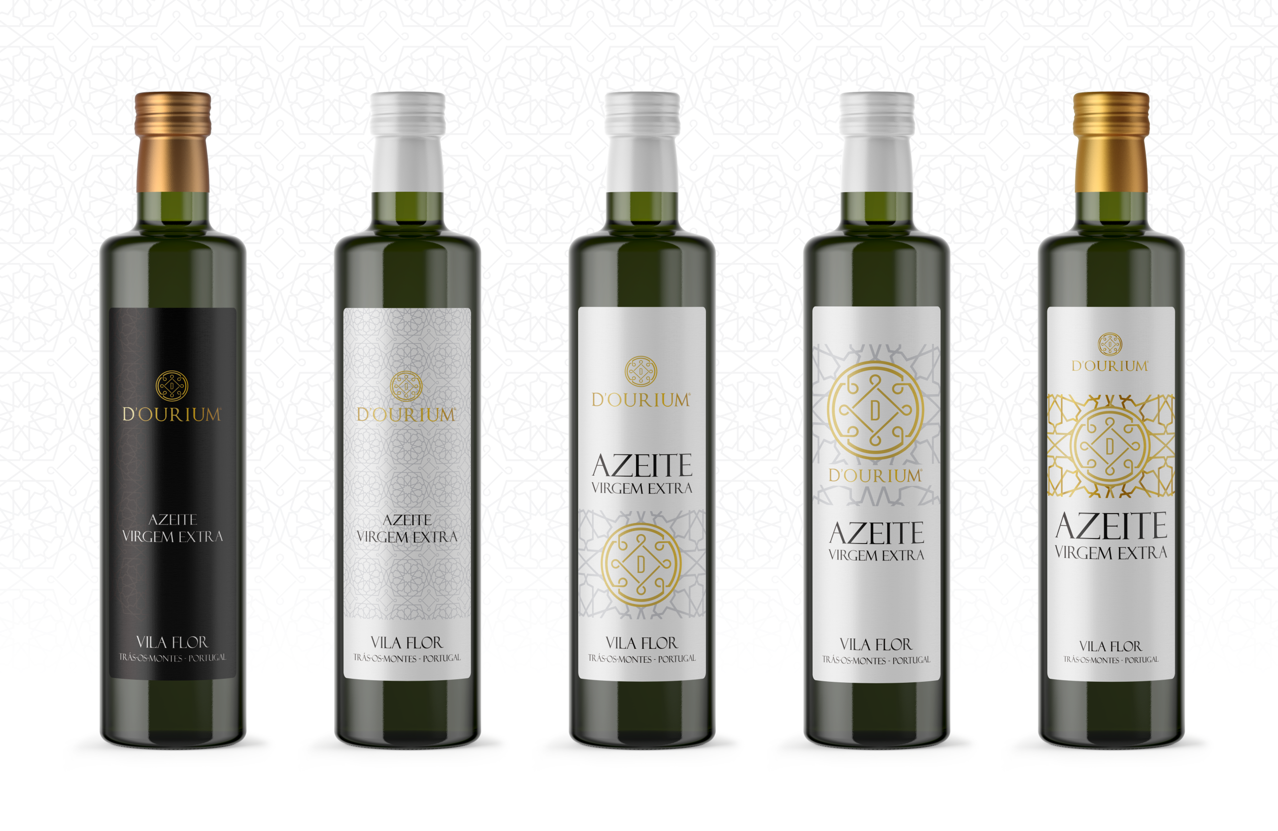 D'Ourium Olive Oil Bottles Label Design